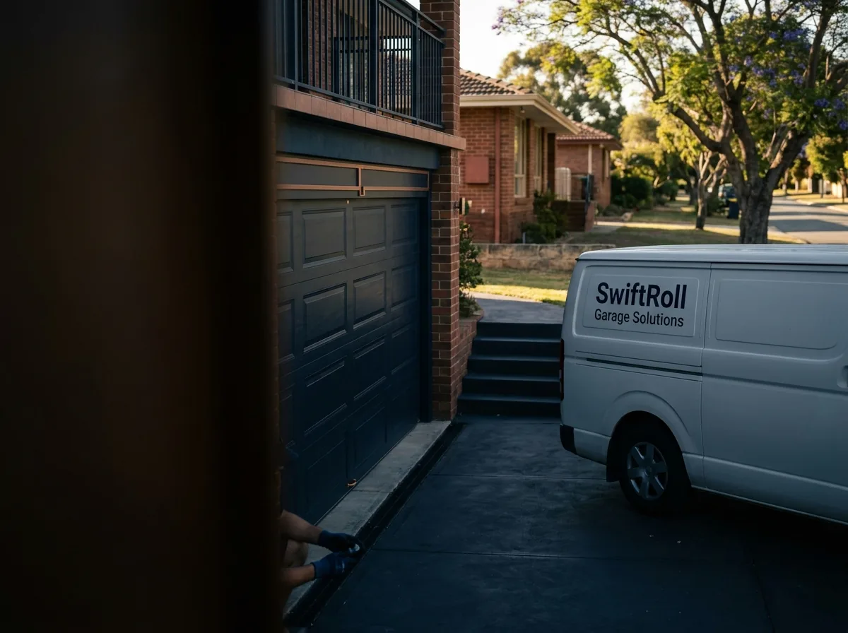Residential garage door on a street in Ardross, Perth — the door stock SwiftRoll services locally