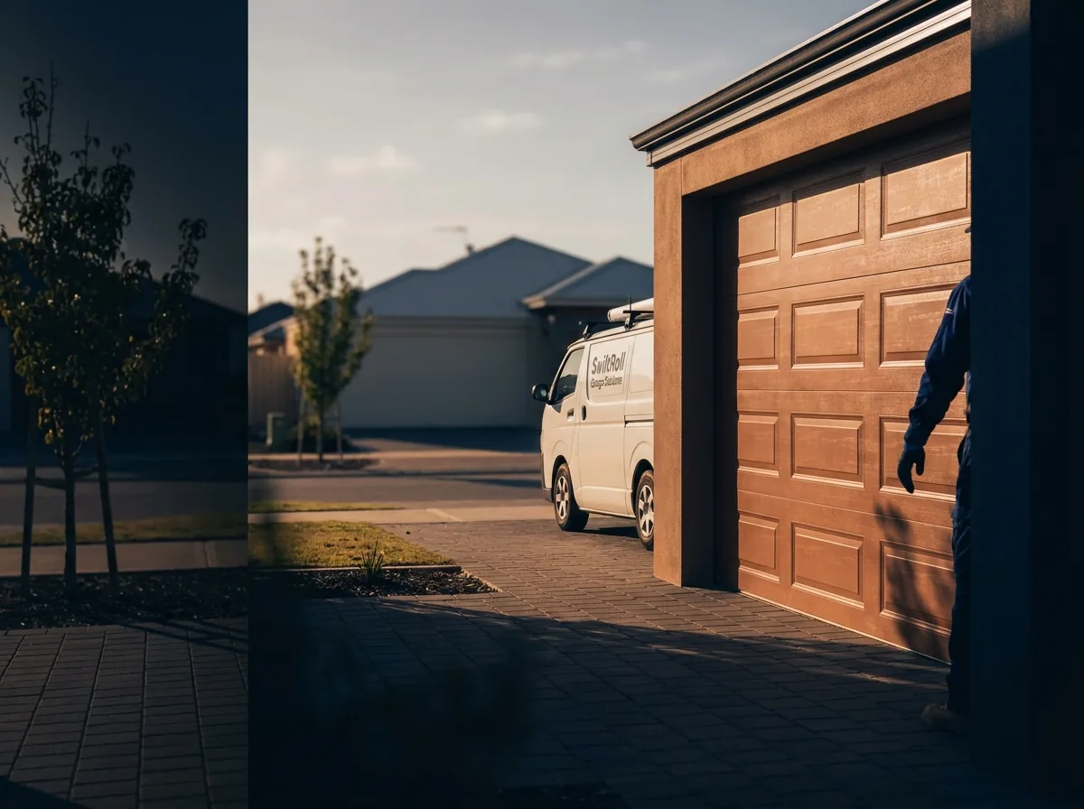 Residential garage door on a street in Baldivis, Perth — the door stock SwiftRoll services locally