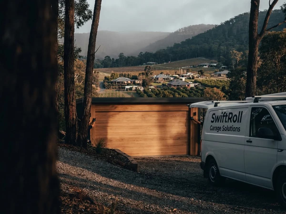 Residential garage door on a street in Bickley, Perth — the door stock SwiftRoll services locally