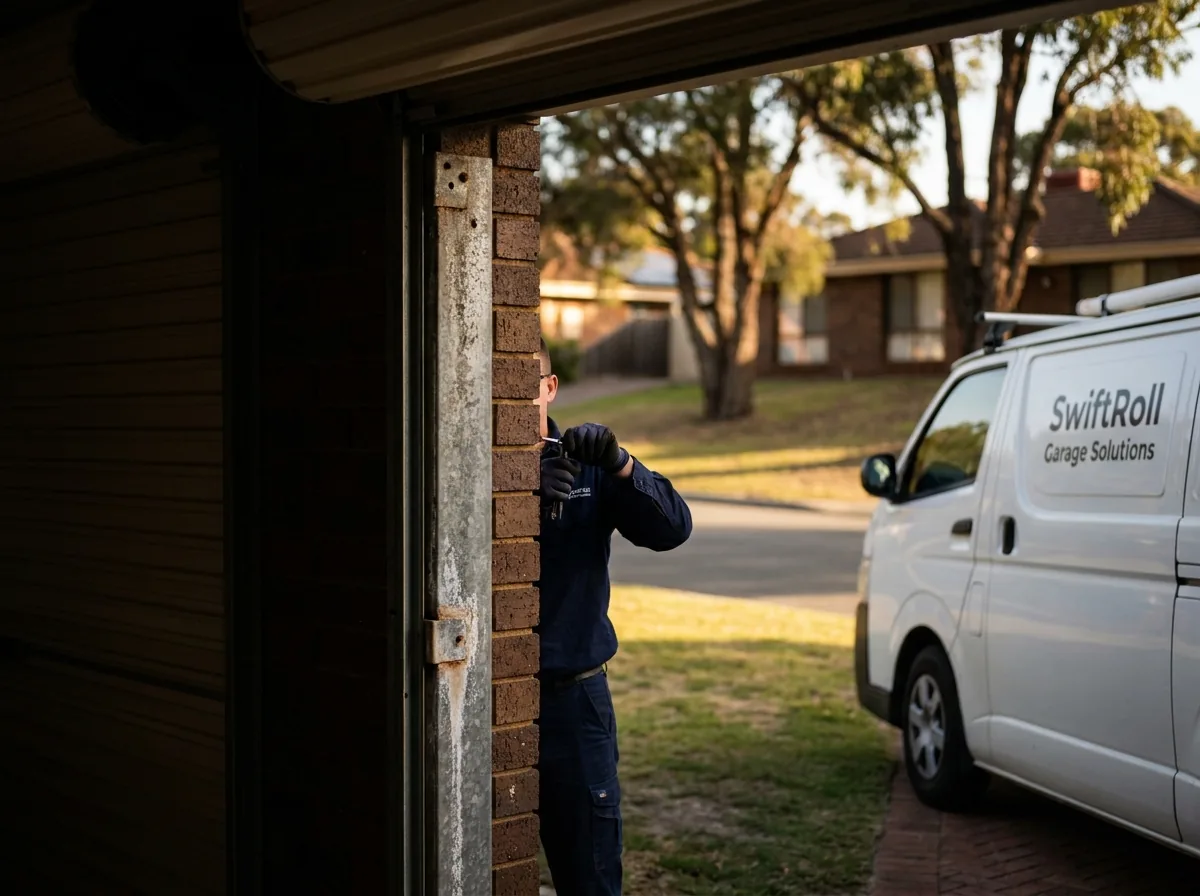 Residential garage door on a street in Carine, Perth — the door stock SwiftRoll services locally