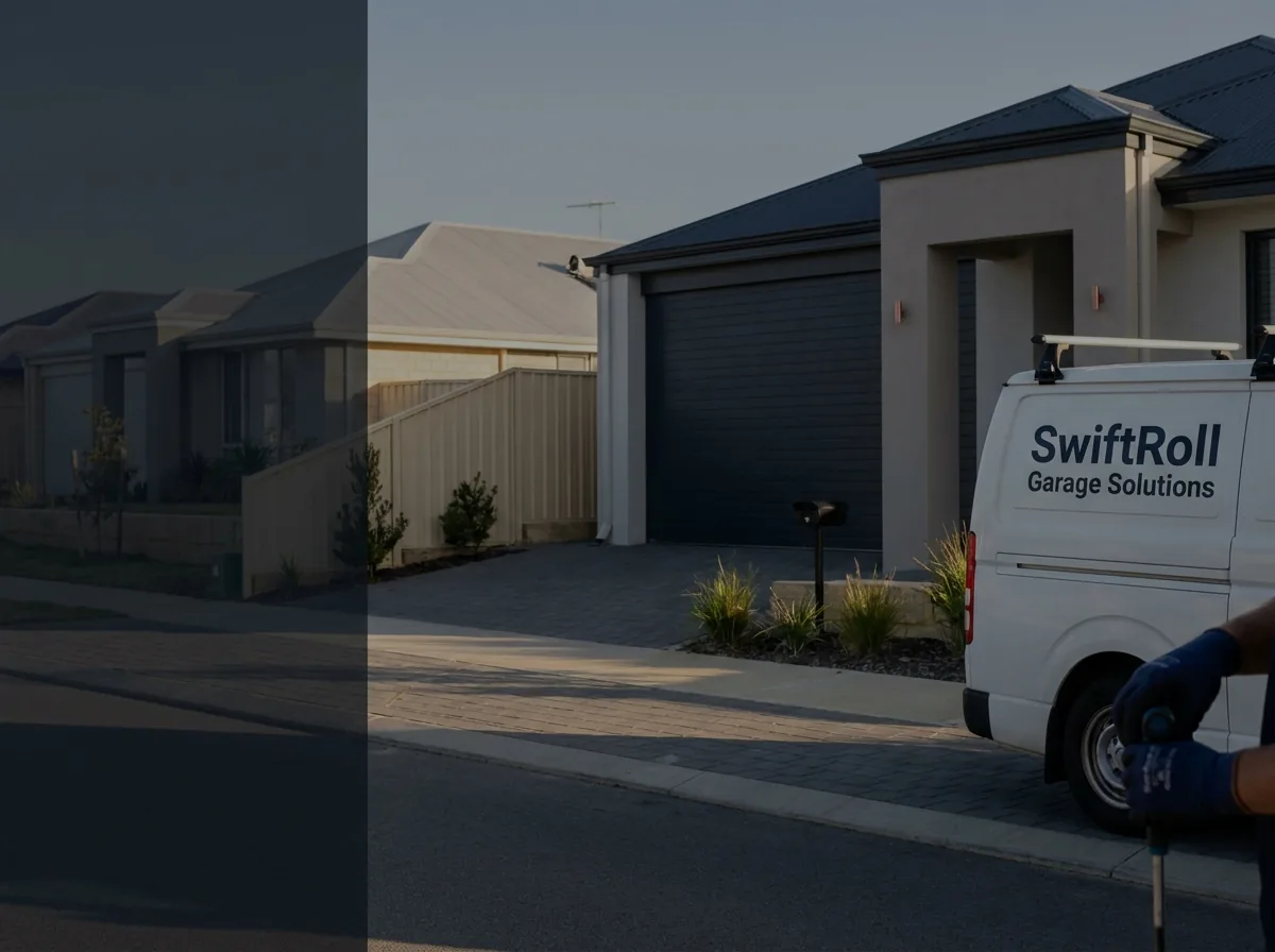 Residential garage door on a street in Clarkson, Perth — the door stock SwiftRoll services locally