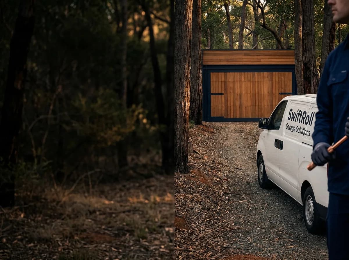 Residential garage door on a street in Glen Forrest, Perth — the door stock SwiftRoll services locally