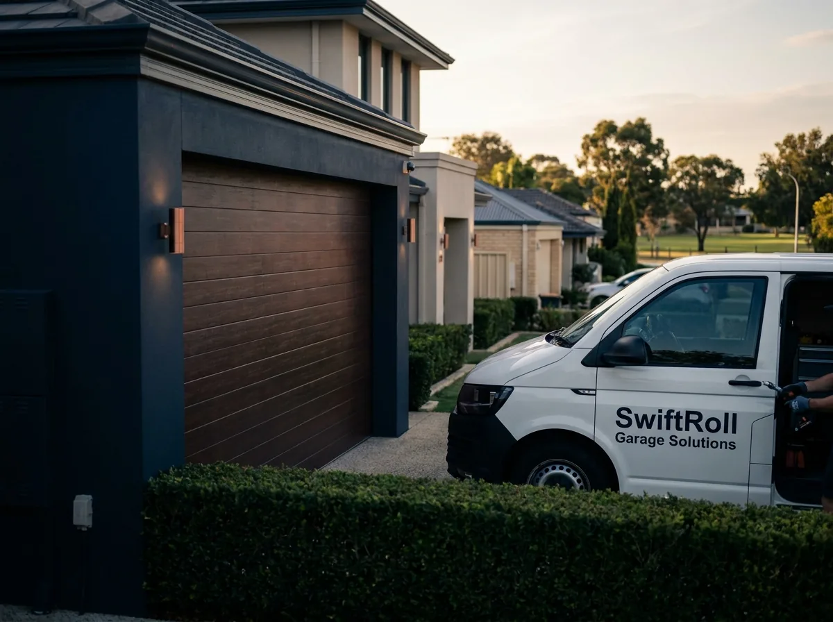 Residential garage door on a street in Jolimont, Perth — the door stock SwiftRoll services locally