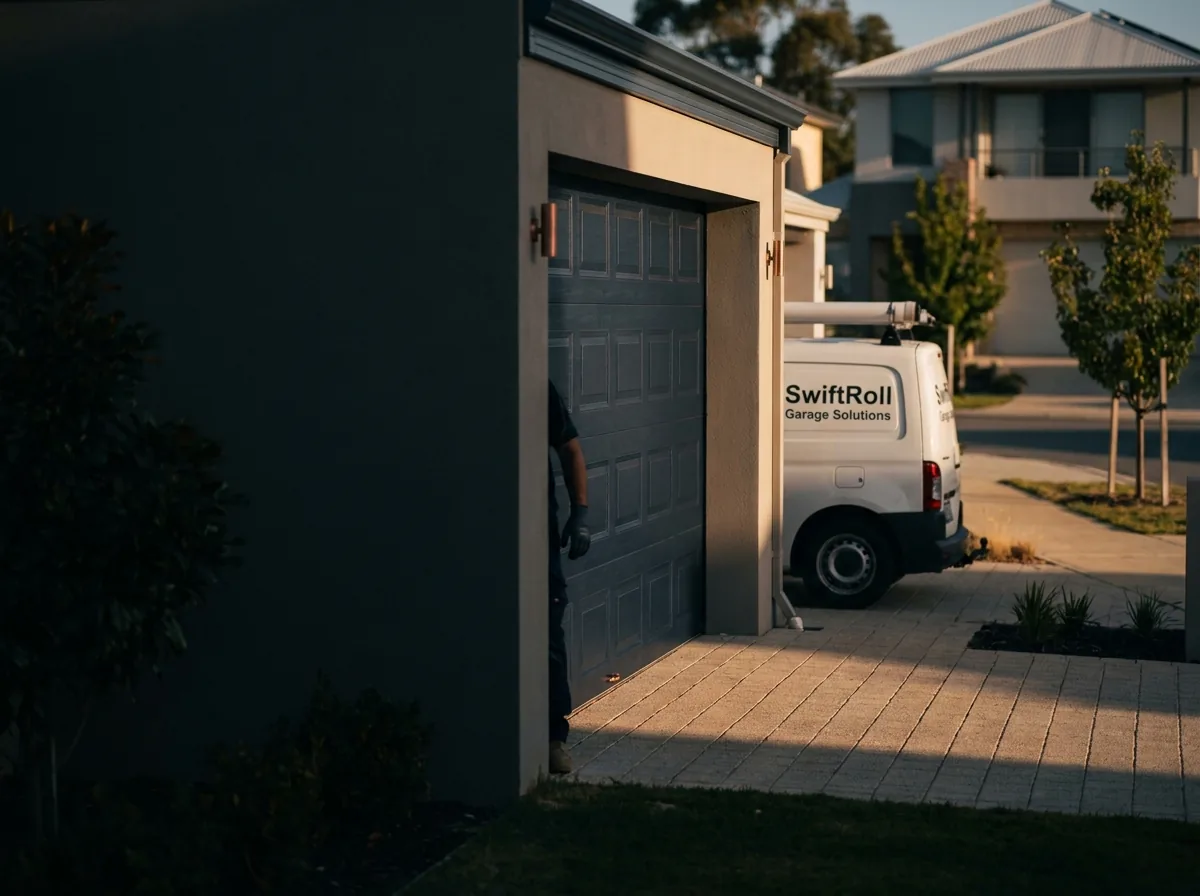 Residential garage door on a street in Joondalup, Perth — the door stock SwiftRoll services locally