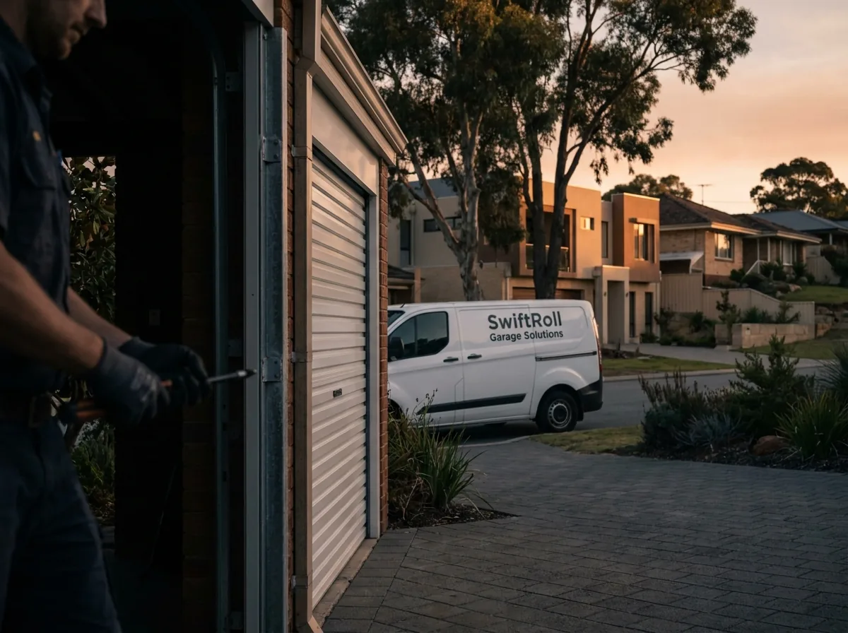 Residential garage door on a street in Karrinyup, Perth — the door stock SwiftRoll services locally