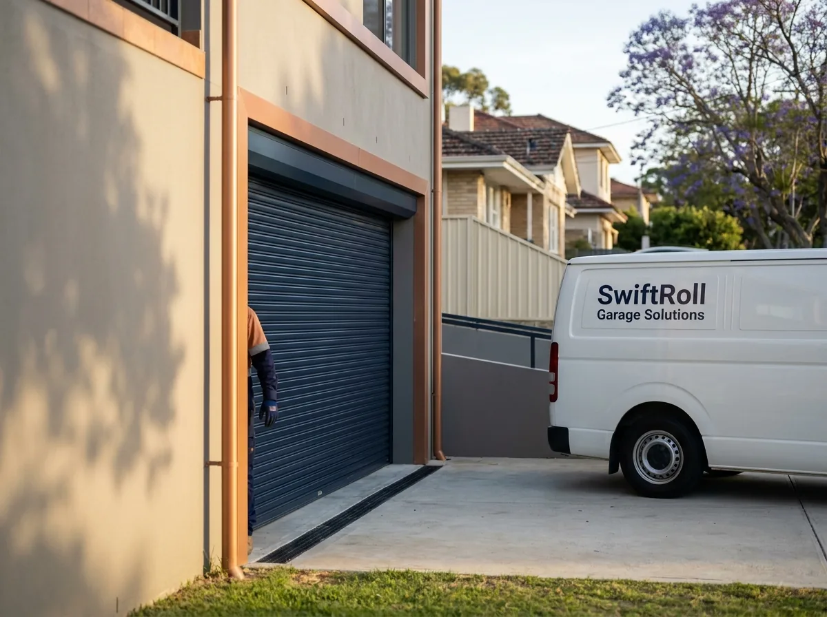 Residential garage door on a street in Kensington, Perth — the door stock SwiftRoll services locally