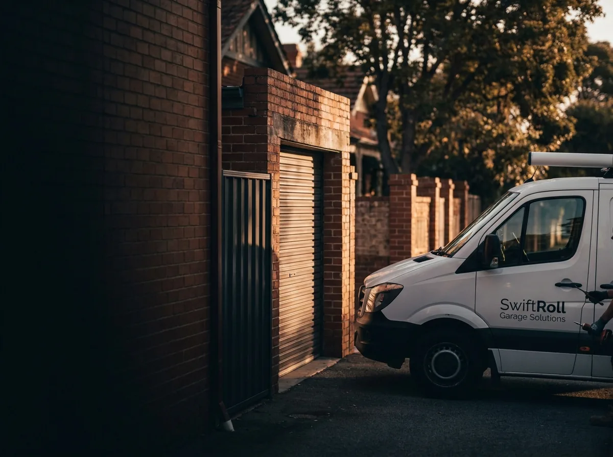Residential garage door on a street in Menora, Perth — the door stock SwiftRoll services locally