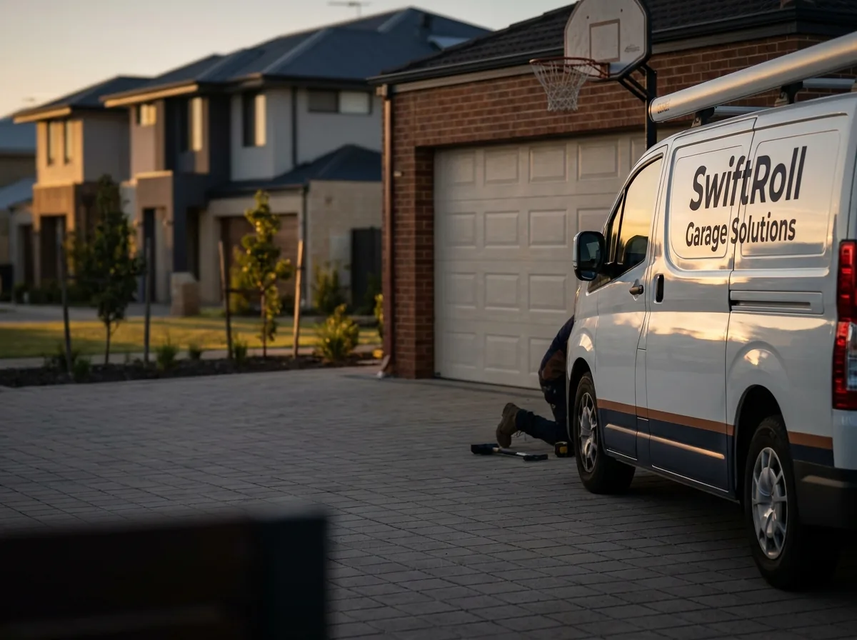 Residential garage door on a street in Murdoch, Perth — the door stock SwiftRoll services locally