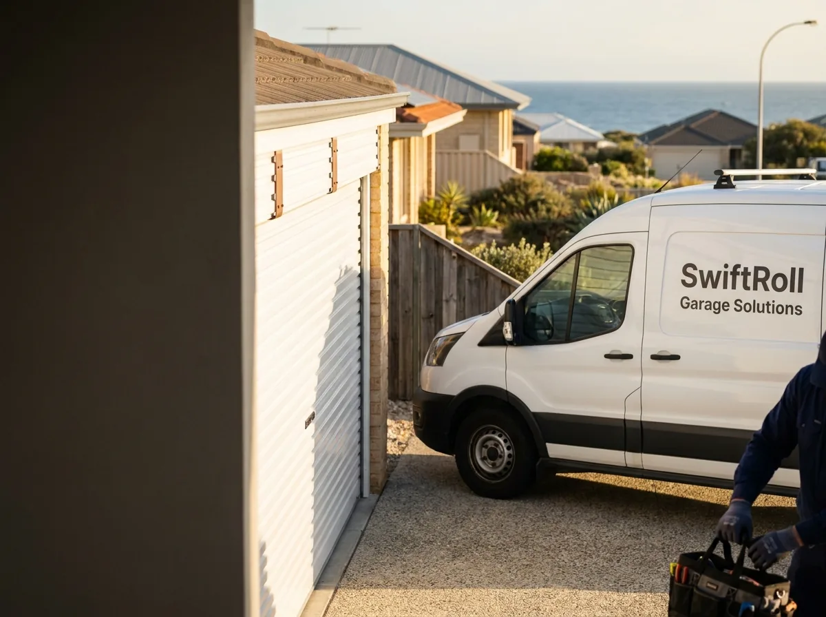 Residential garage door on a street in Ocean Reef, Perth — the door stock SwiftRoll services locally