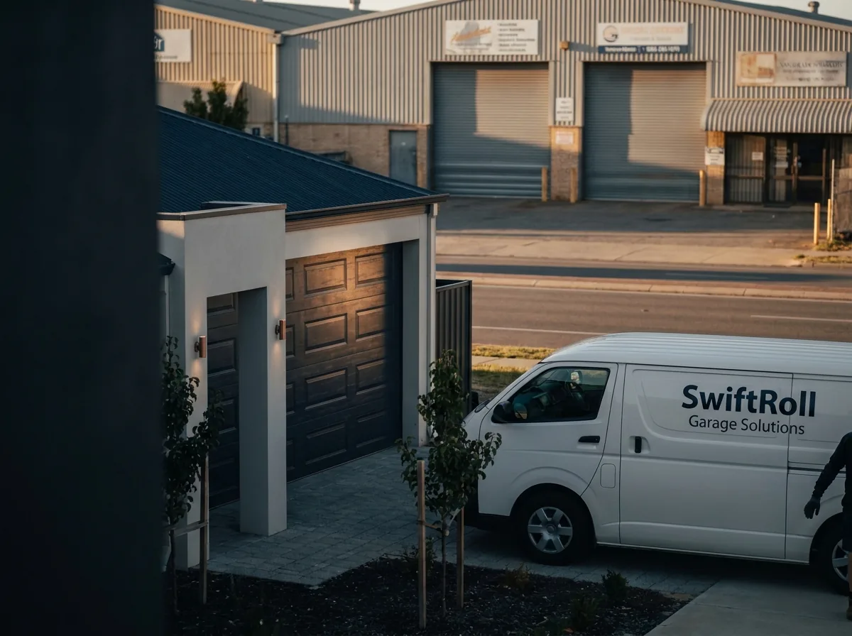 Residential garage door on a street in Osborne Park, Perth — the door stock SwiftRoll services locally
