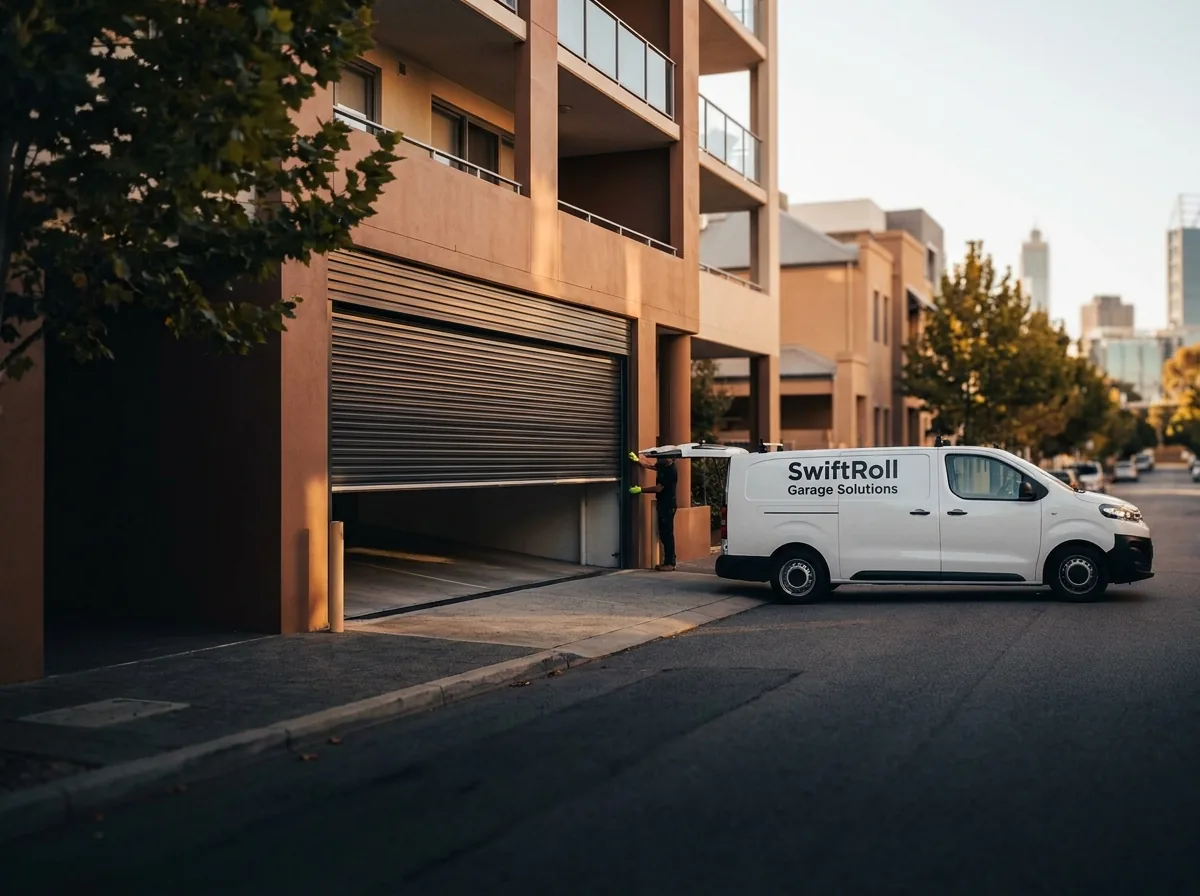Residential garage door on a street in Perth, Perth — the door stock SwiftRoll services locally