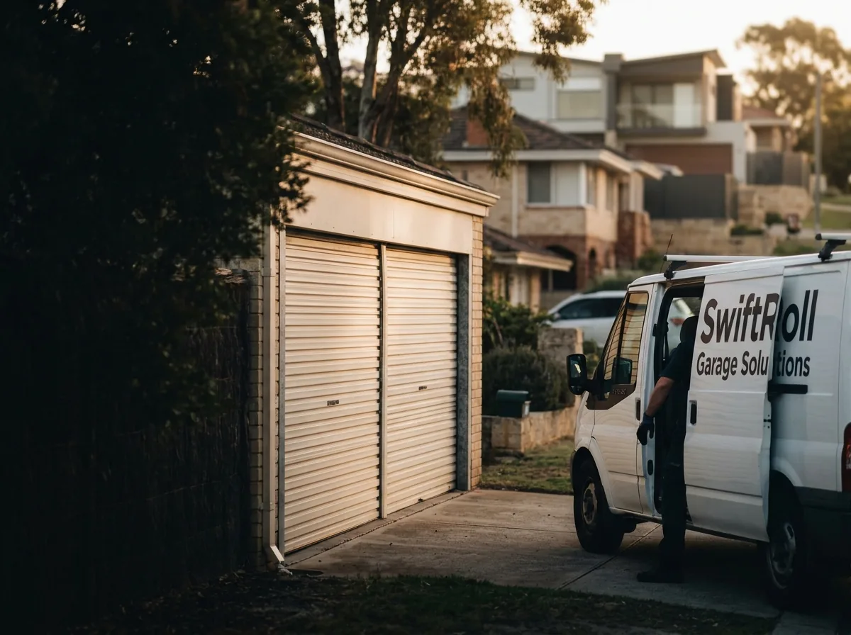 Residential garage door on a street in Sorrento, Perth — the door stock SwiftRoll services locally