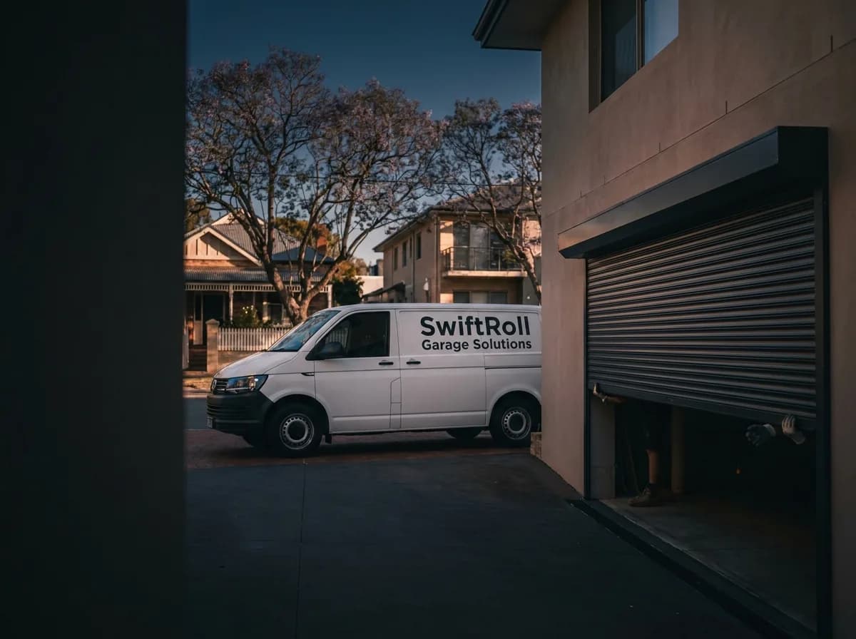 Residential garage door on a street in Victoria Park, Perth — the door stock SwiftRoll services locally