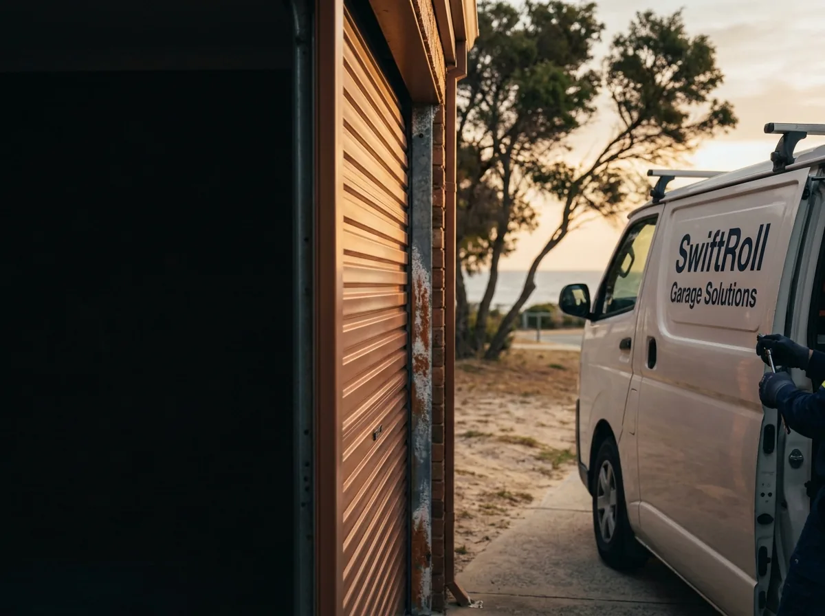 Residential garage door on a street in Watermans Bay, Perth — the door stock SwiftRoll services locally